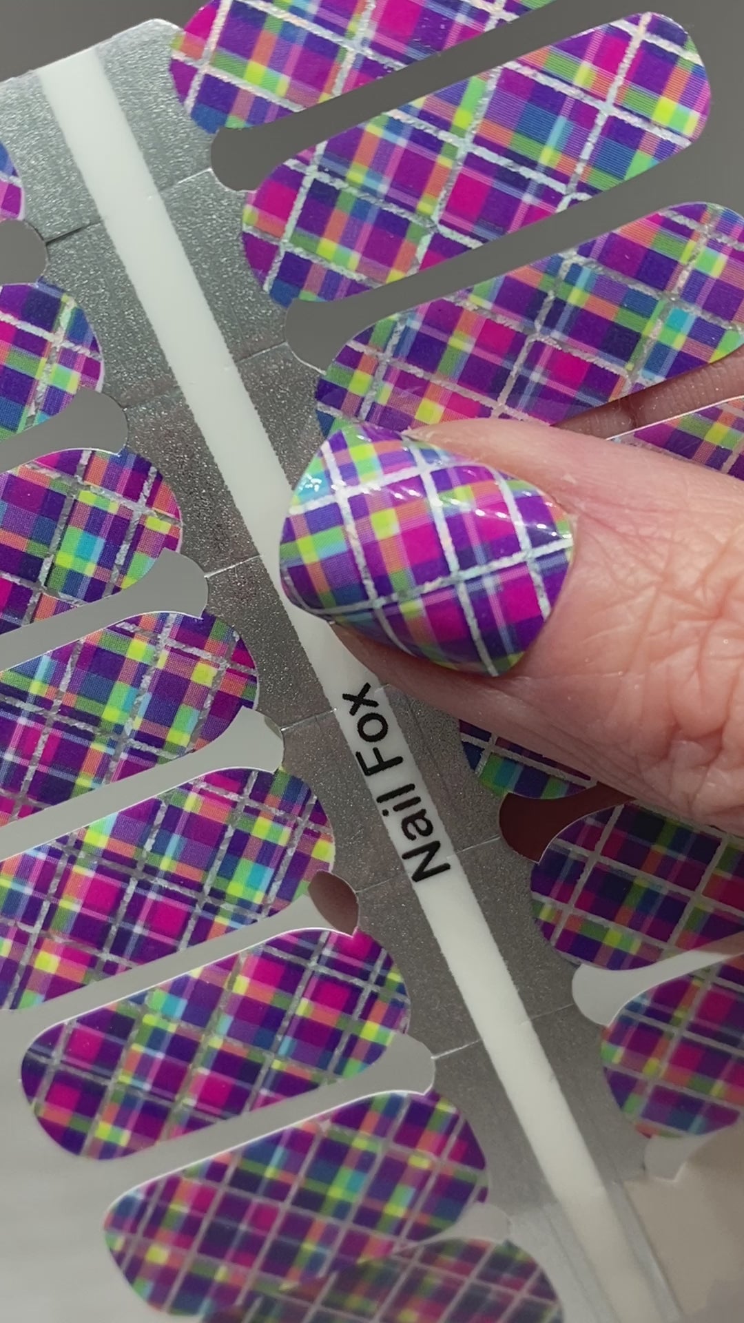 Pink Summer Plaid Exclusive Design Nail Wraps (HOLO)